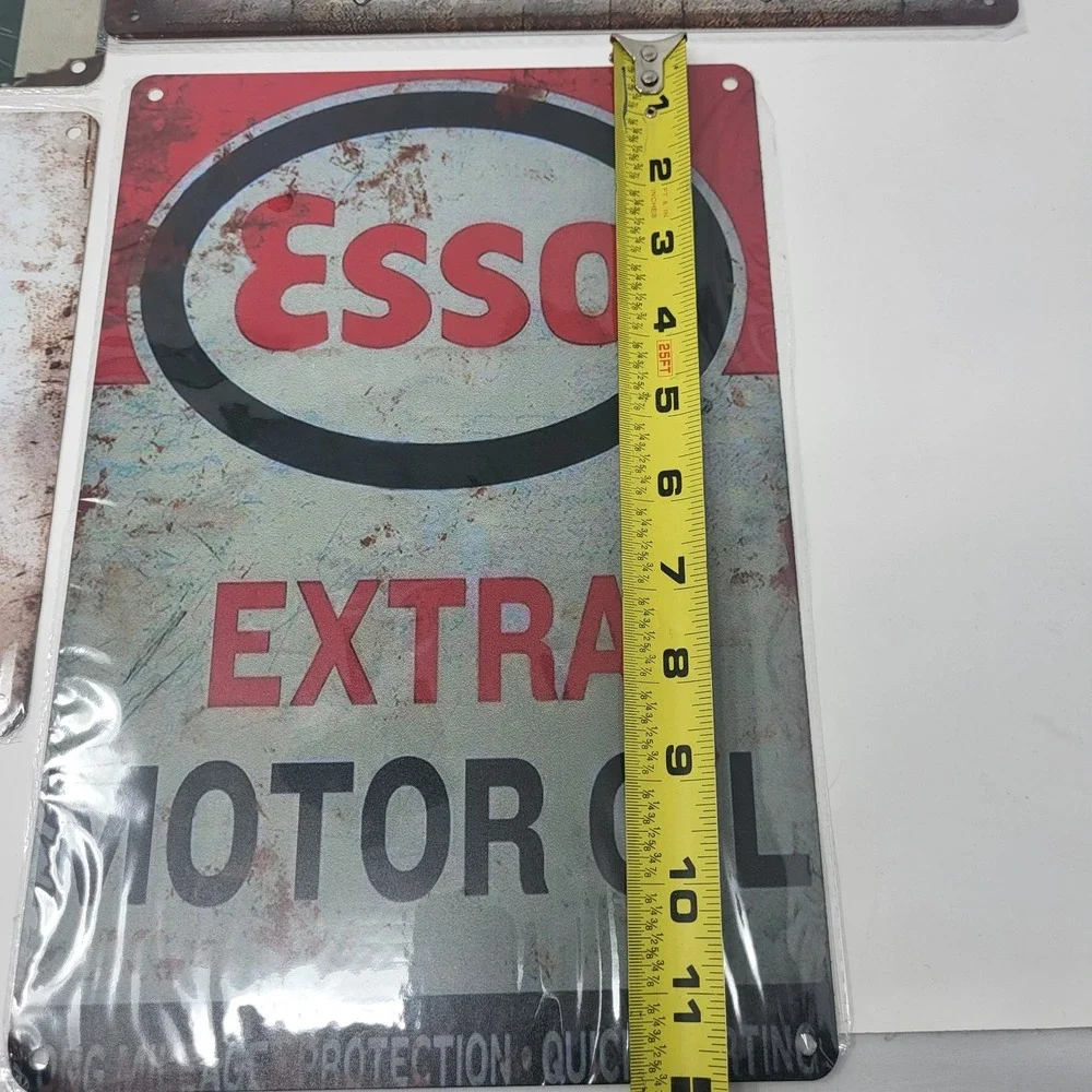 Lot Of 4 Mancave Garage Vintage Gas Oil Stihl Retro Look Metal Signage Signs